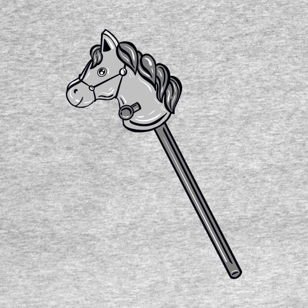 Black And White Horse Stick With Pink Background by missmann
